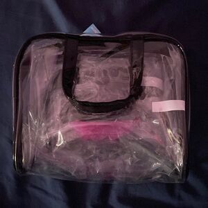 Basics 6-Piece Clear Plastic Travel Toiletry Bag Set with Bottles TSA Approved